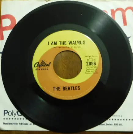 The Beatles I Am The Walrus Original Canadian Pressing 45 RPM Single