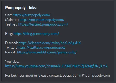Info about Pumpopoly posted at Pumpopoly DIscord server