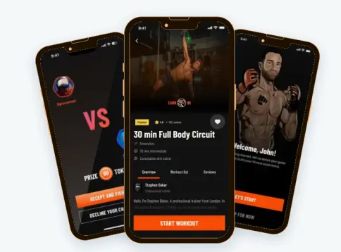 FightOut Mobile App Expected User Interface