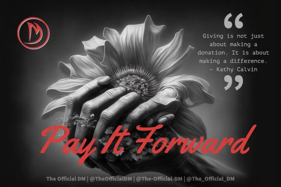 Pay It Forward Title in red.