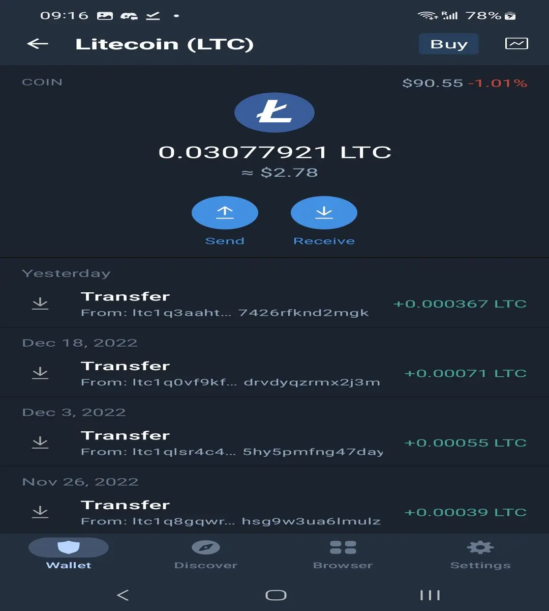 Proof of LTC withdraw from Quicrypto
