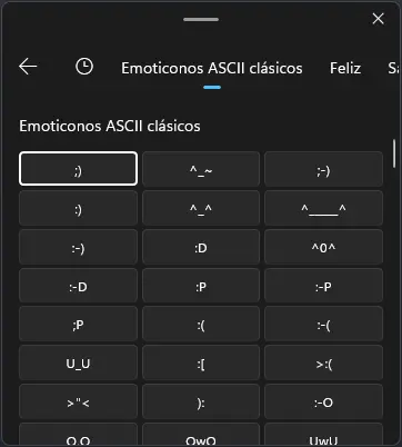 emojis ASCII