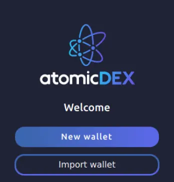 Vista de inicio de la app de AtomicDEX