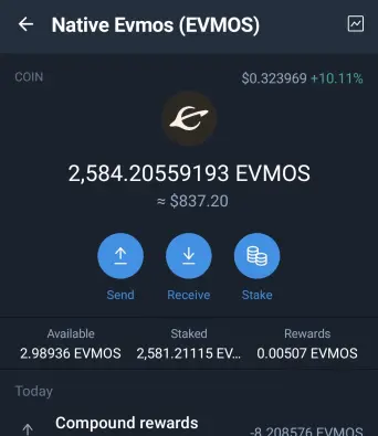 Trust Wallet Stake Evmos