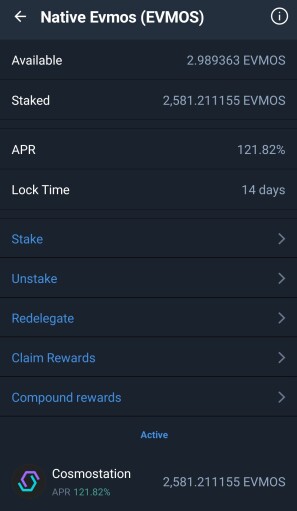Evmos Trust Wallet Staked