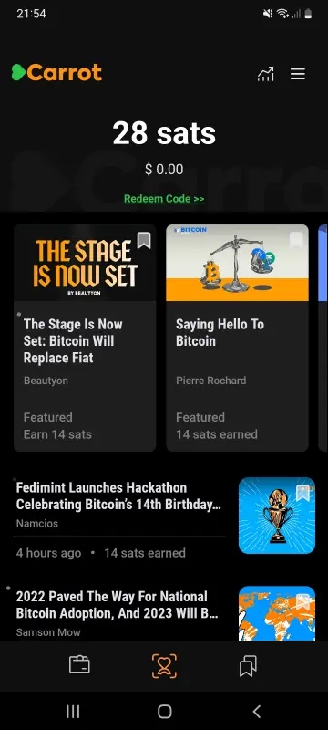Screenshot on smartphone