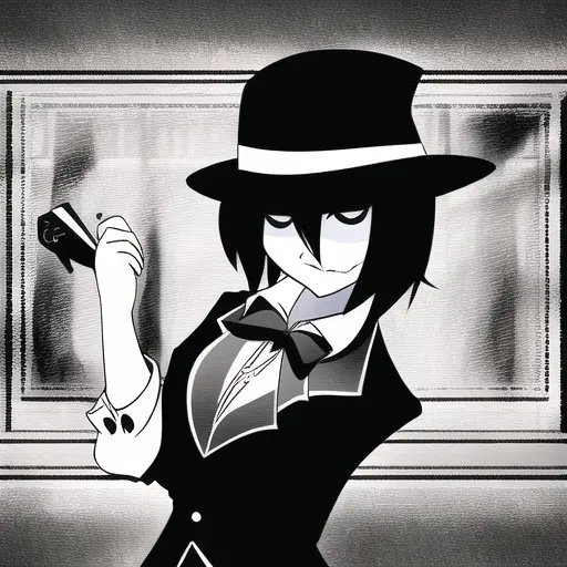 Stable Diffusion Generated Image of a Noir Woman holding a credit card and smirking