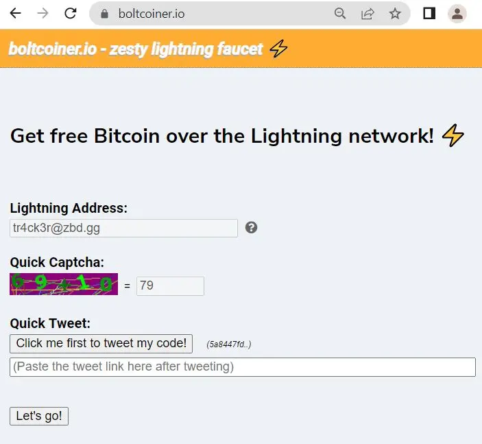 Enter Lightning address