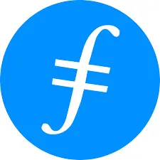 The Filecoin cryptocurrency logo.