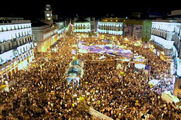 Occupation of Puerta del Sol in Madrid during 15-M protests