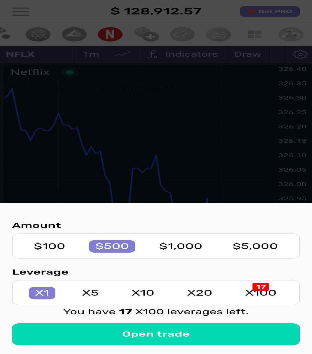 Buy and sell order screen for the Stock Market Simulator Game by Three Investors