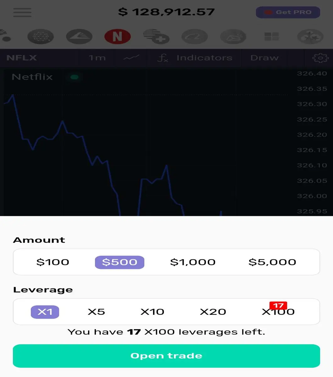 Buy and sell order screen for the Stock Market Simulator Game by Three Investors
