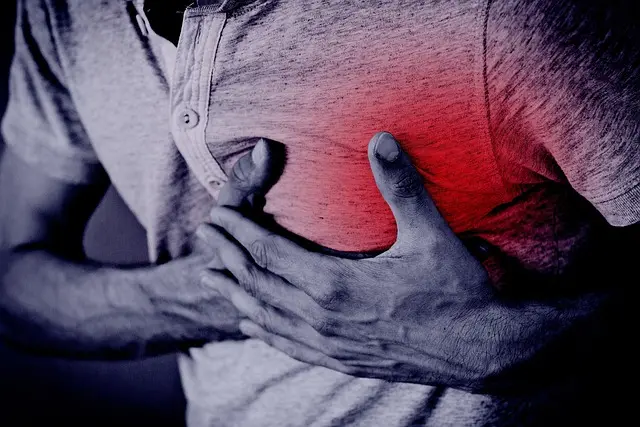 A man having a heart attack.