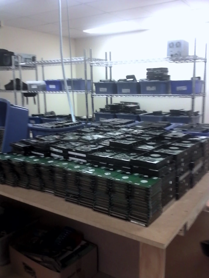 Piles of hard drives