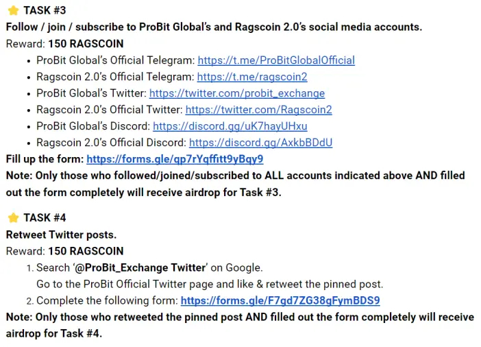 ProBit RAGSCOIN Tasks 3 &4