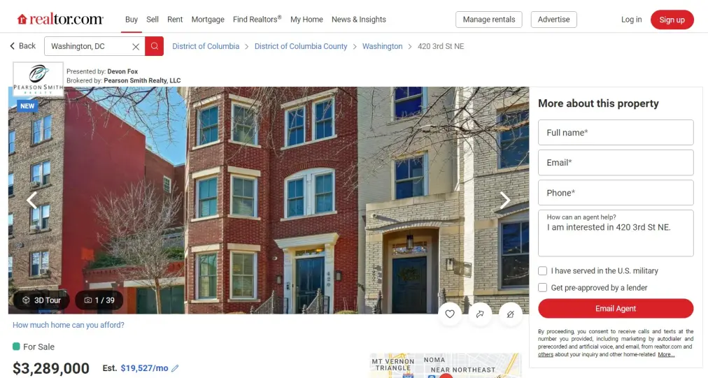 SBF Listed His Washington DC House for Sale on Realtor.com