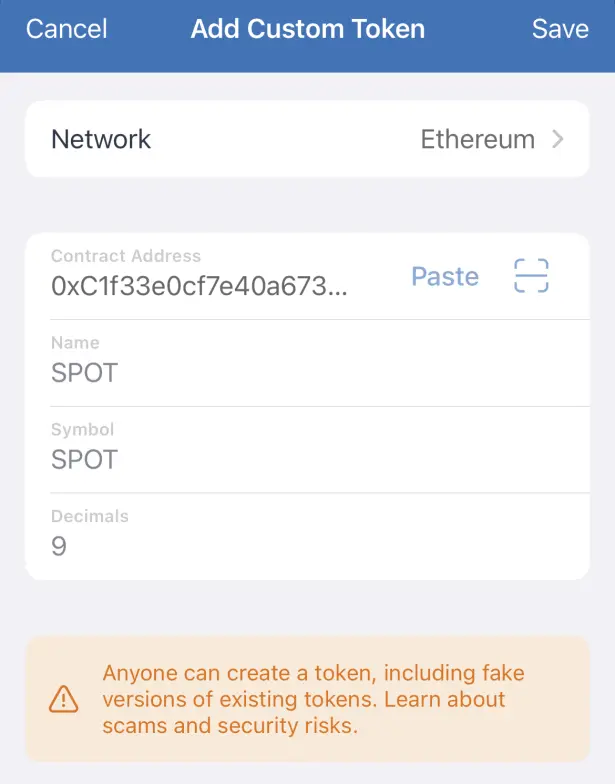 Add The Custom Token To Your Trust Wallet