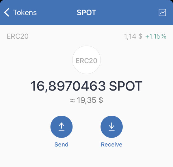Custom Token $SPOT added to Trust Wallet