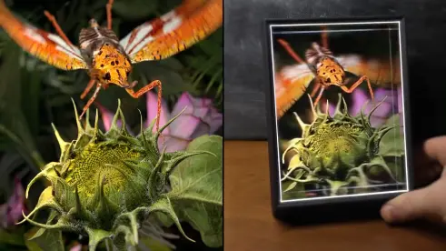 Animation in the real world. 3d holographic display