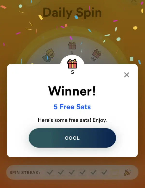 Daily Spin on FOLD app