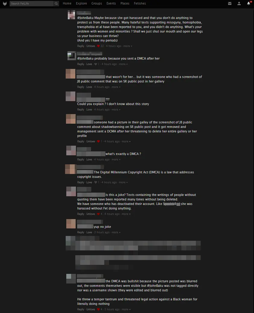 Users on the site call out John baku over his actions