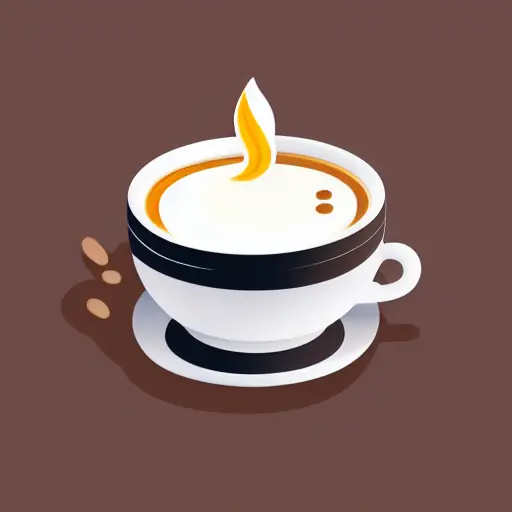 Stable Diffusion Generated Vector Illustration of a Flat Shaded Steaming Coffee