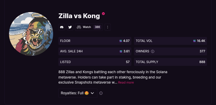 Zilla versus Kong NFT