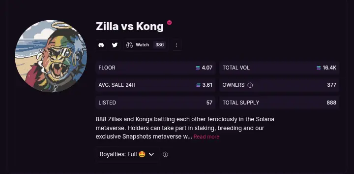 Zilla versus Kong NFT