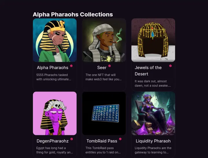 Alpha Pharaohs NFT Collections