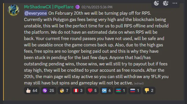 PipeFlare announcement on Discord