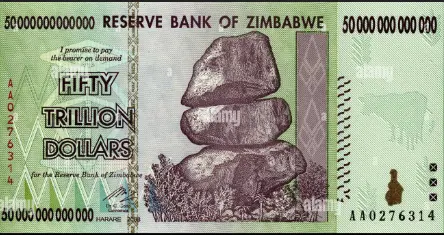 Zimbabwe - 50 Trillion Dollar Note