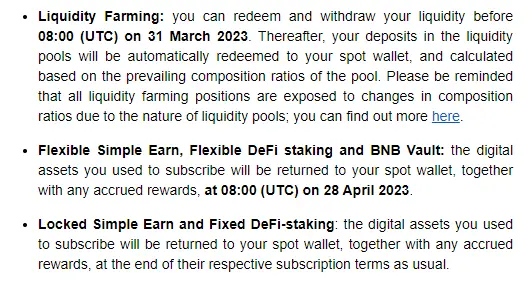 Binance Earn timeframes
