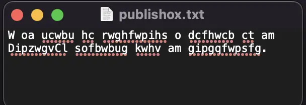 Encrypted text