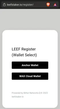 Registration of wax wallet