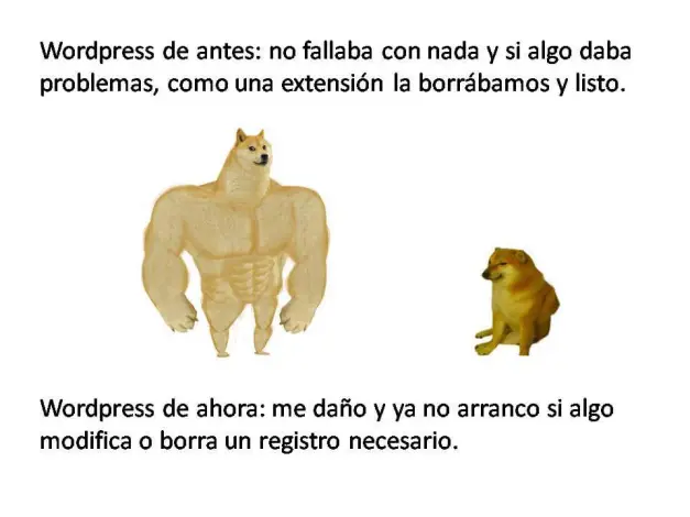 Wordpress de antes vs Wordpress de ahora