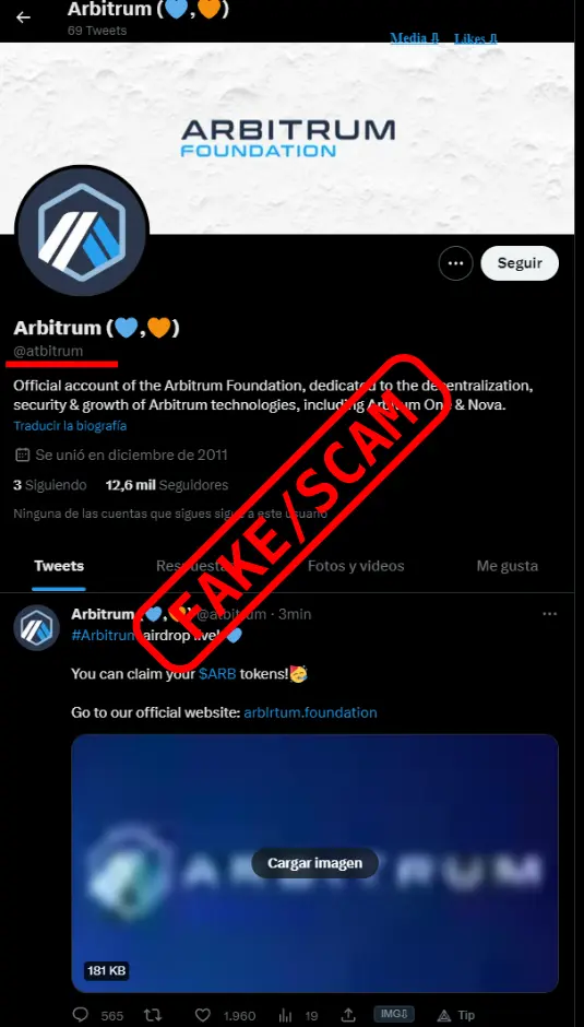 Arbitrum Airdrop Scam 2