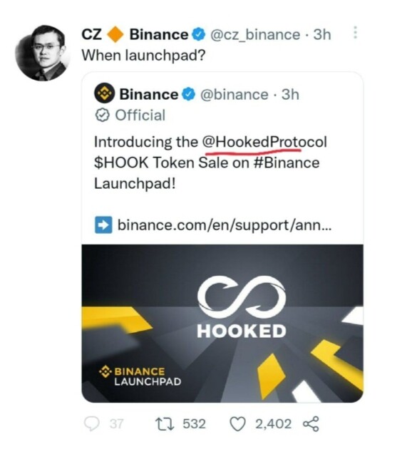 Binance tweet