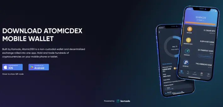 AtomicDEX mobile wallet download web view