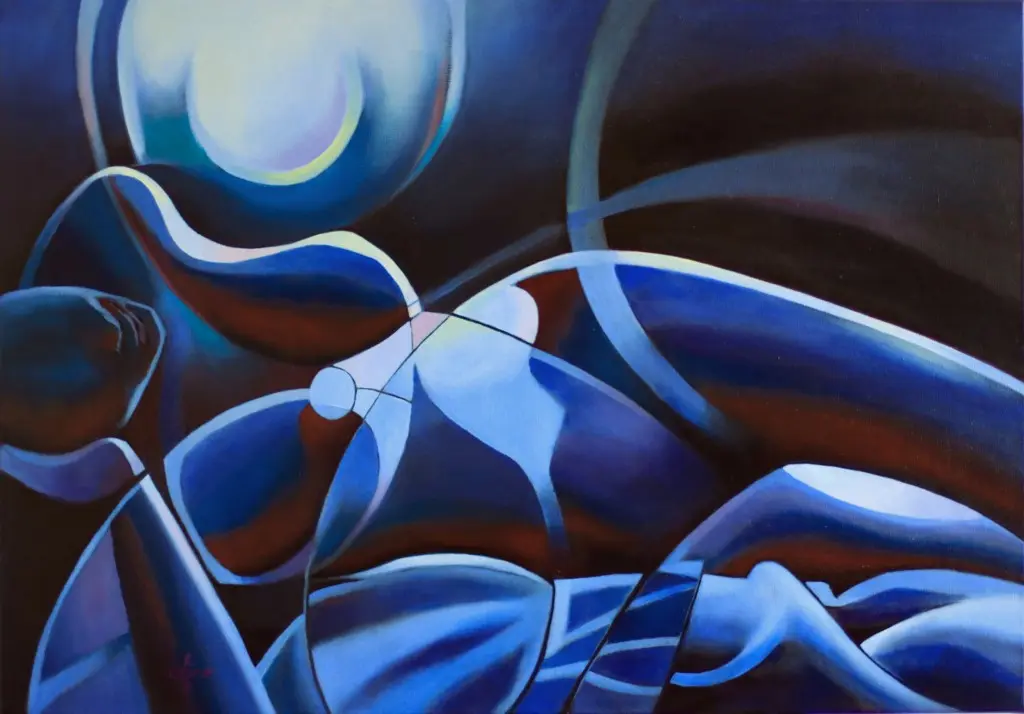 cubist nude oil painting