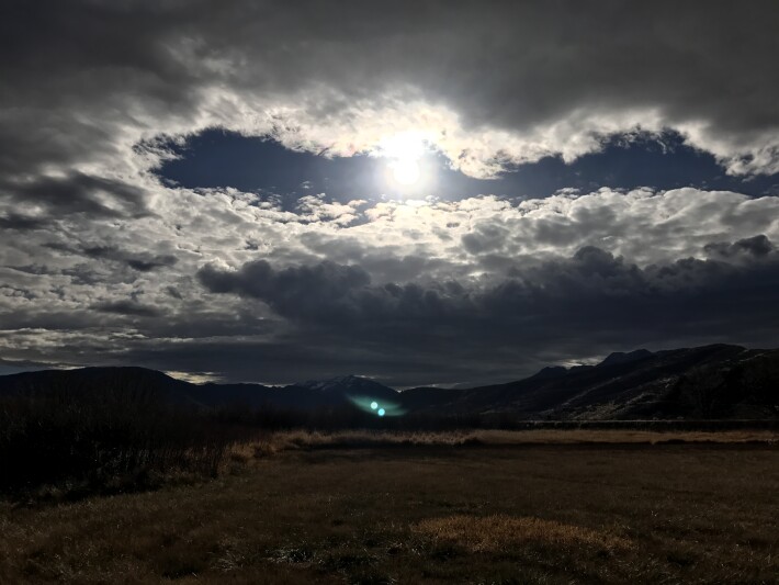 Sun in distance