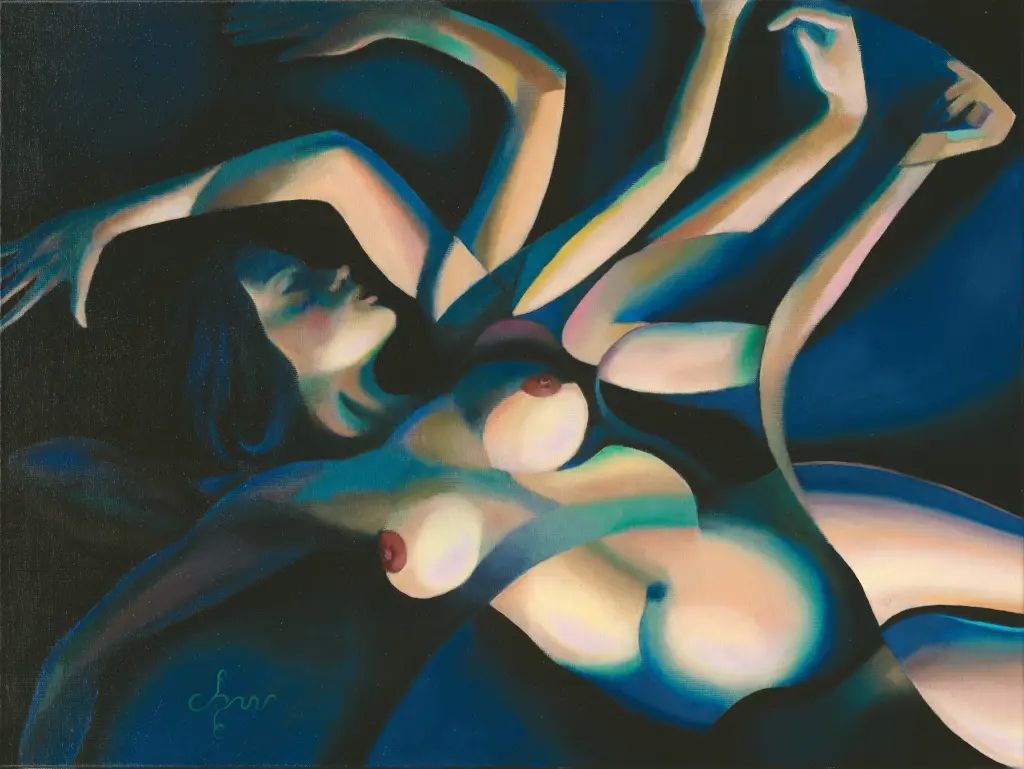 cubist nude oil painting