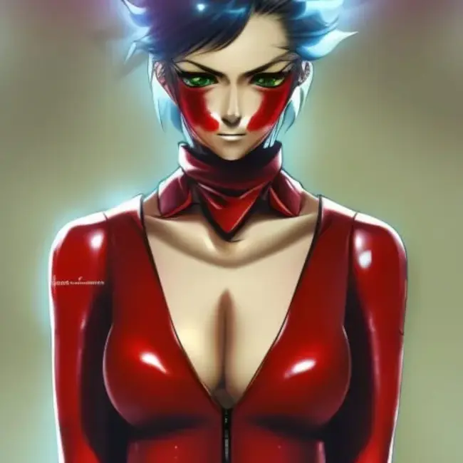 Woman in red leather (Anime)