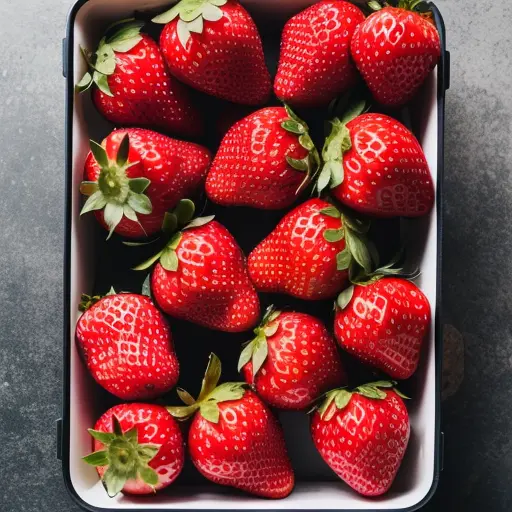 Strawberries in a dish