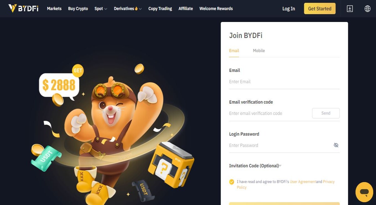 Register on BYDFi