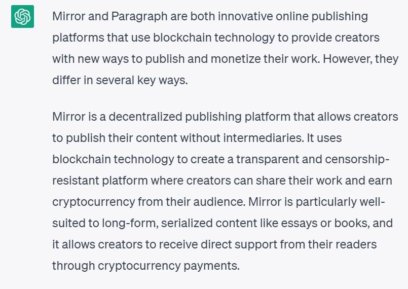 Mirror paragraph chatgpt