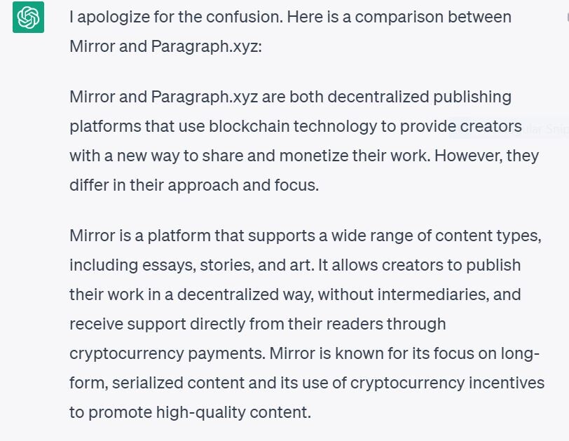Mirror Paragraph chatgpt