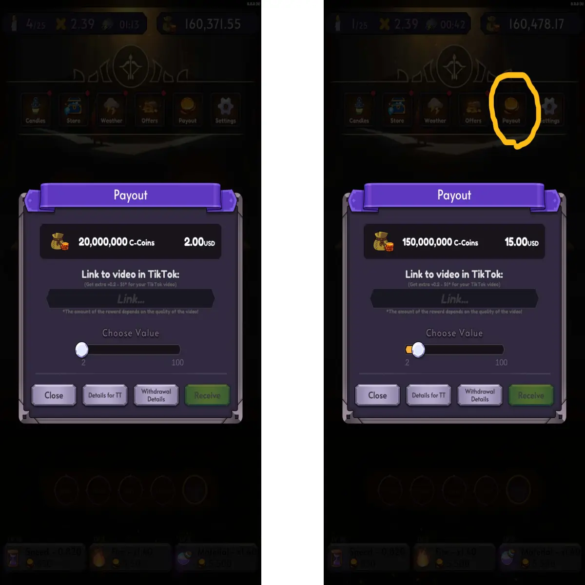 candle clicker idle app payout process