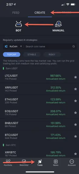 BitUniverse - Create Bot Trade