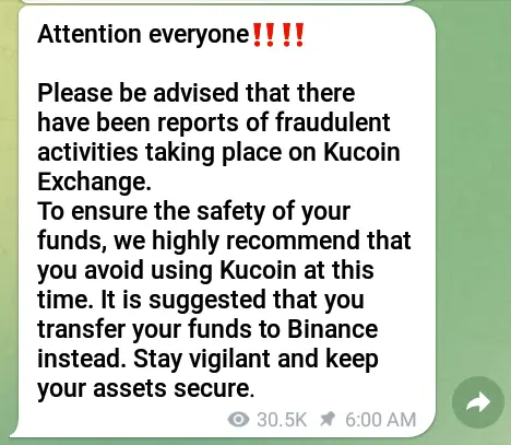 Telegram alert