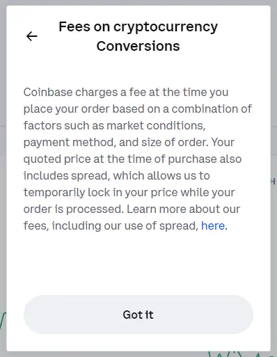 Coinbase spread notification